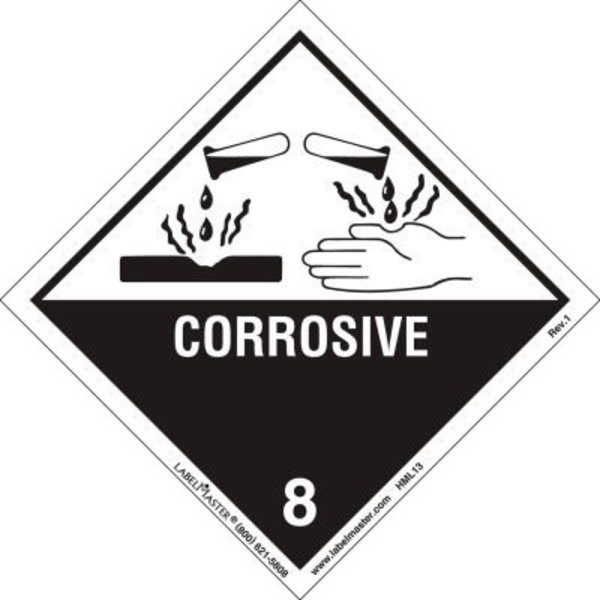 American Labelmark Co LabelMaster® HML13 Corrosive Label, Worded, Paper, 500/Roll HML13